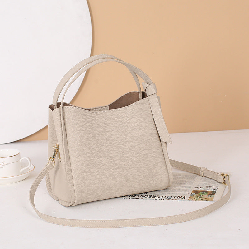 Women's Leather Cowhide High-grade Large Capacity Vegetable Basket Women's Handbag