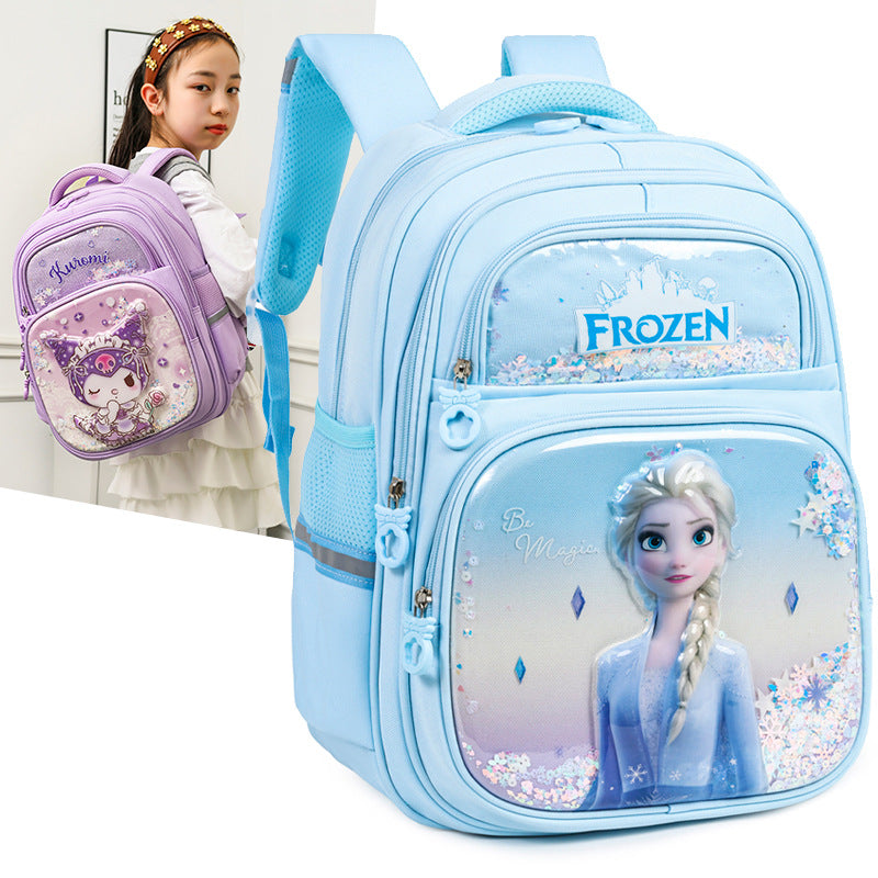 Level Cartoon Elsa Clow Burden Alleviation Backpacks
