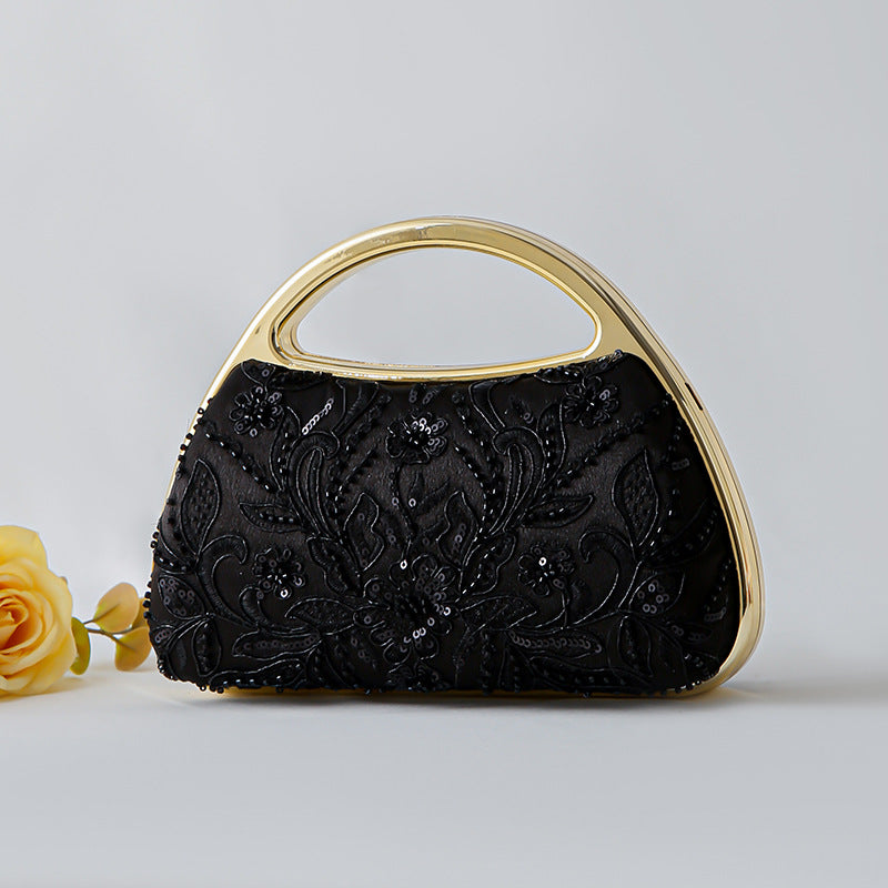 Pearl Embroidery Cheongsam Clutch Embroidered Banquet Bridal Dinner Bag