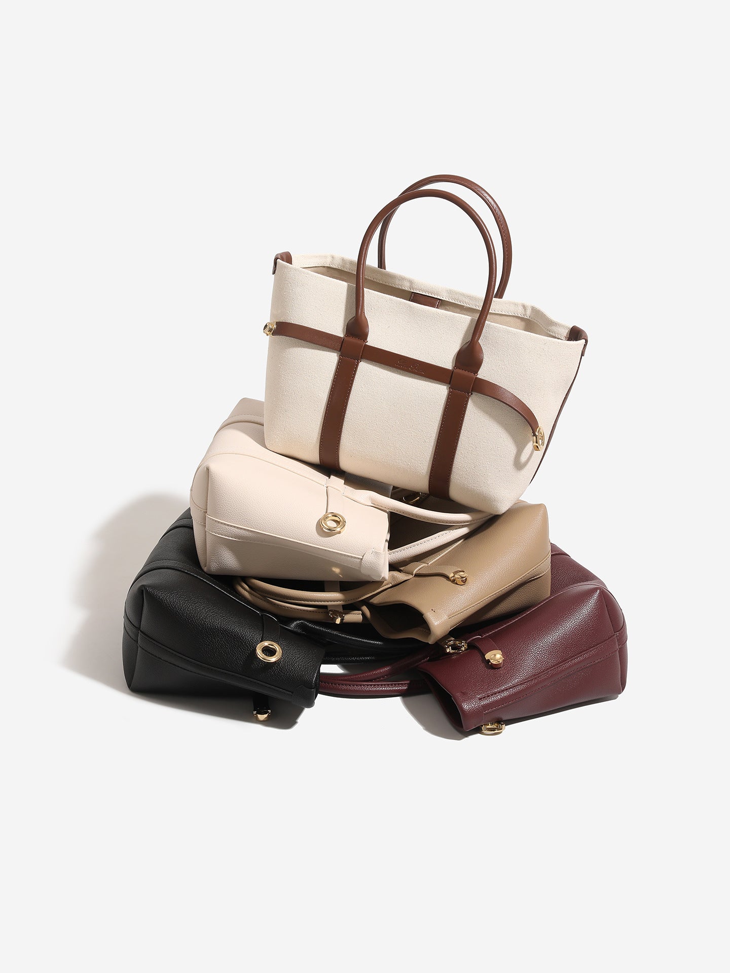 Women's Large Capacity Stitching Genuine Leather Vegetable Basket Commuter Fashion Women's Handbag