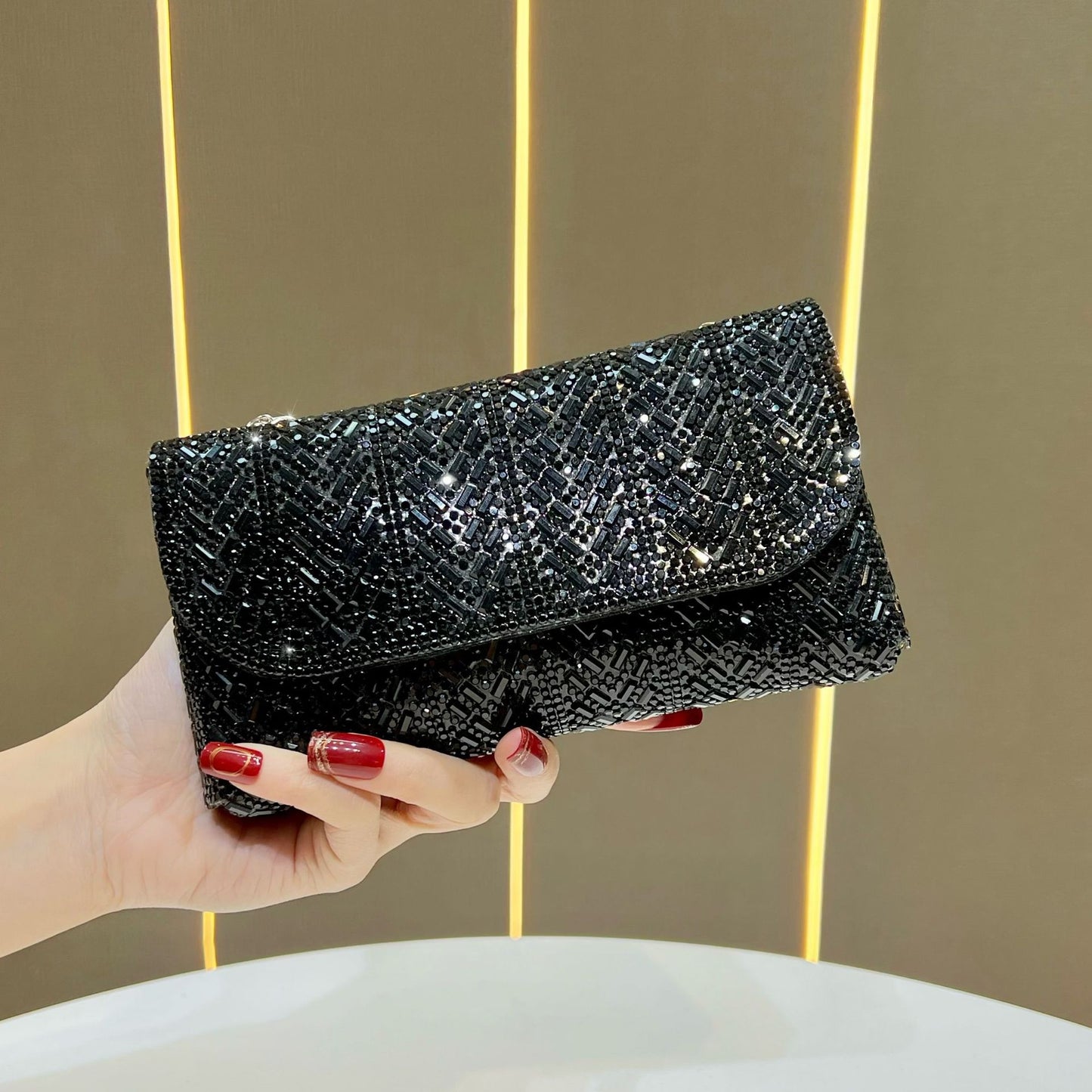 Fashion Chain Style One Full Diamond Light Luxury High-grade Shoulder Bags
