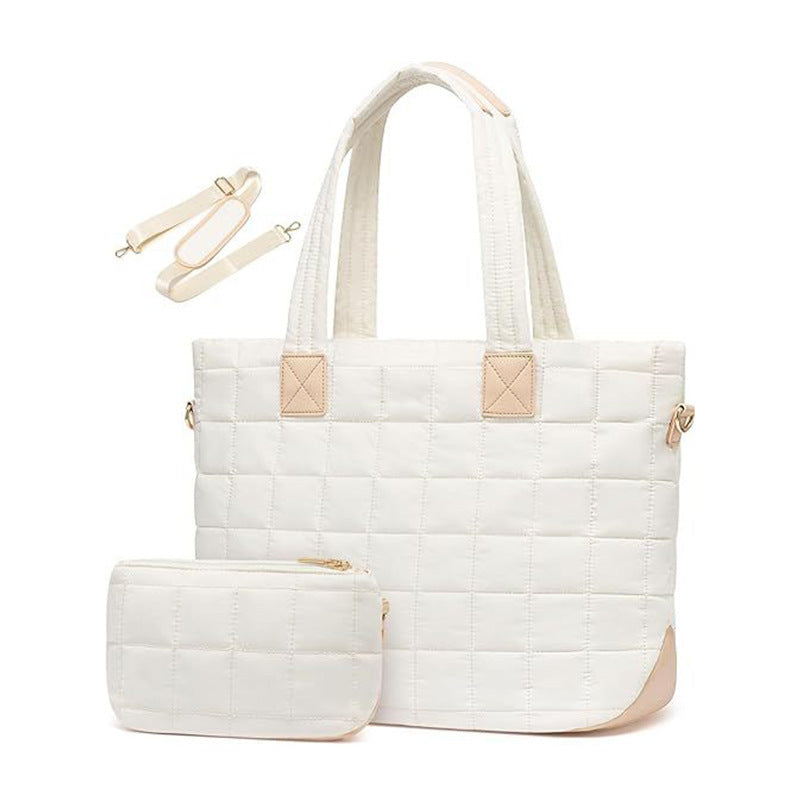 Women's Tuck Cotton Lightweight Waterproof Yoga Fitness Rhombus Women's Shoulder Bag