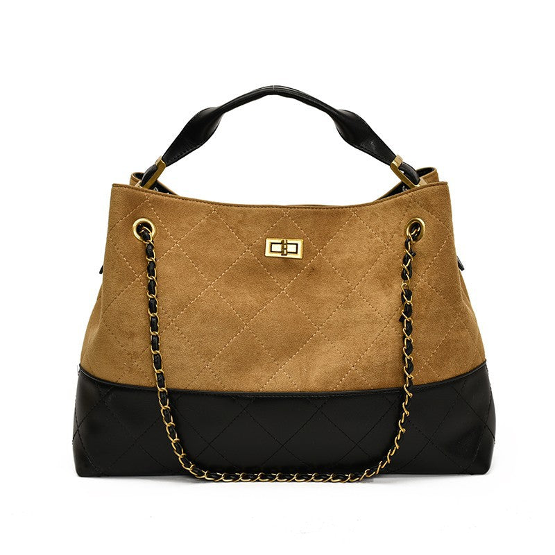 Color Hand-held Female Niche Rhombus Chain Large Capacity Tote Bag
