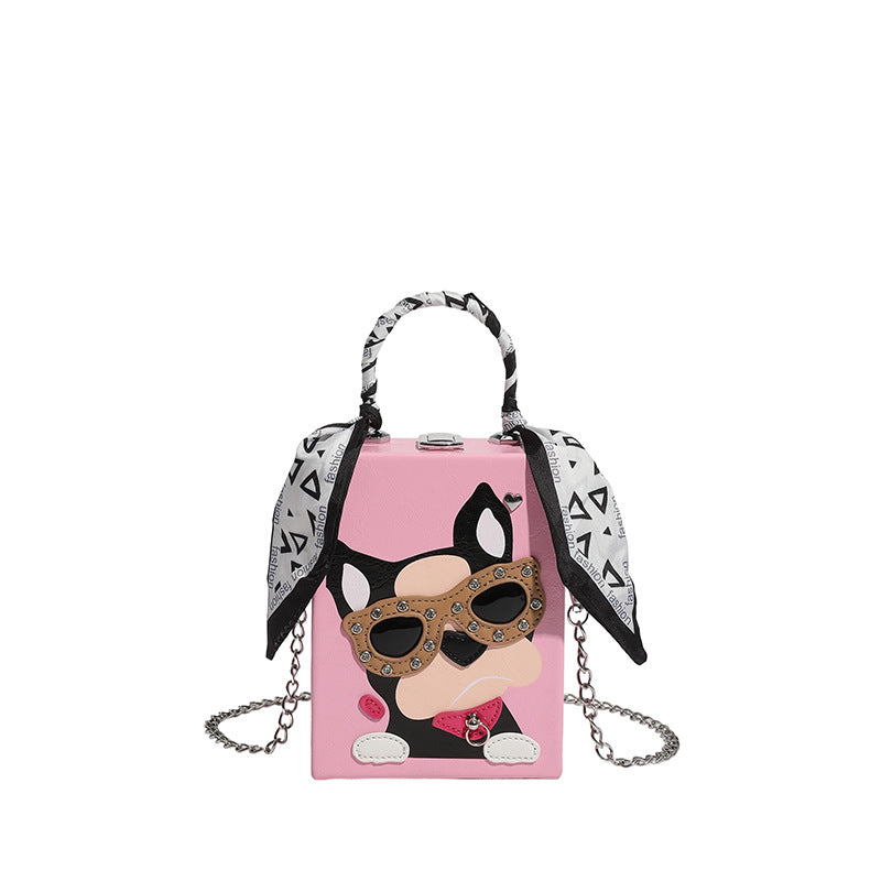 Women's Cartoon Puppy Spring Hard Box Mobile Phone Bags