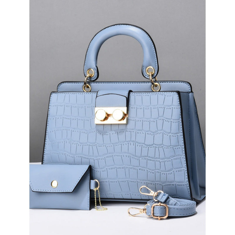 Women's Two-piece Large Capacity Solid Color Rhombus Bags