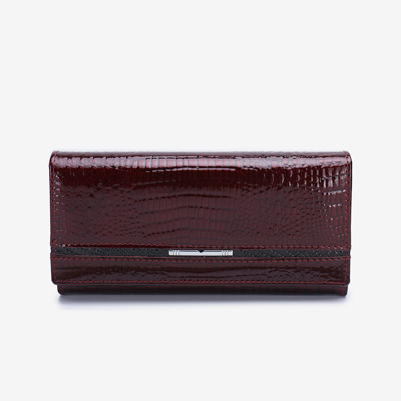 Women's Large Capacity Long Crocodile Pattern Clutch Ladies Wallet