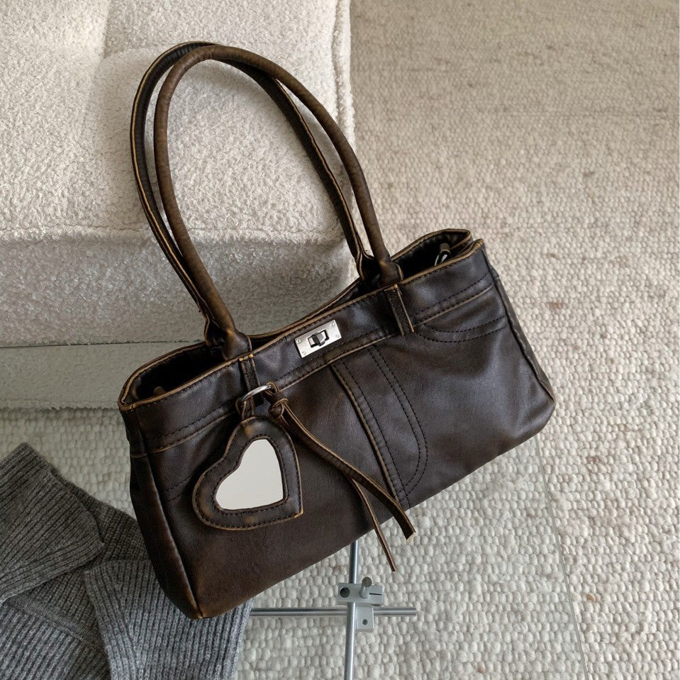 Retro Elegant High-grade Fashion Simple Large Capacity Everyday Joker Women's Shoulder Bag