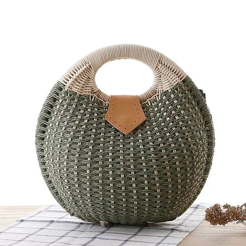 Women's Hair Fashion Shell Cute Personality Rattan Handbags