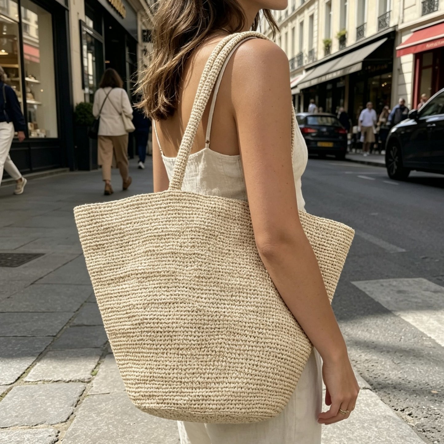 Women's Raffia Hand-woven French Large Capacity Straw Women's Shoulder Bag