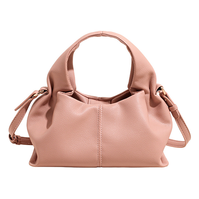 Women's Cloud Lychee Pattern Soft Fashion Solid Women's Handbag