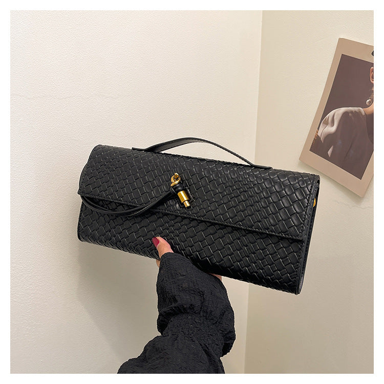 Women's Woven Baguette Retro Textured Portable Simple Light Bags