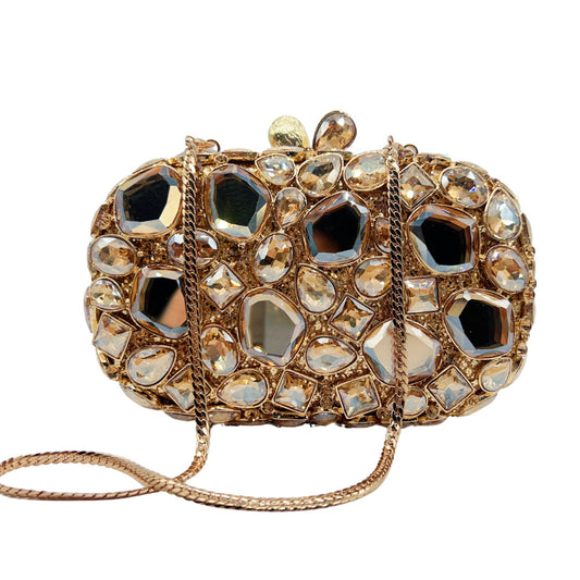 Women's Glass Diamond Drill Banquet Clutch Dinner Bag