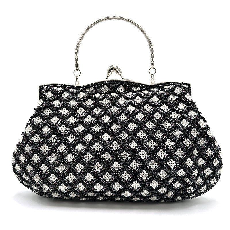 Women's Pearl Embroidery Scale Polyester Versatile Chain Dinner Bag
