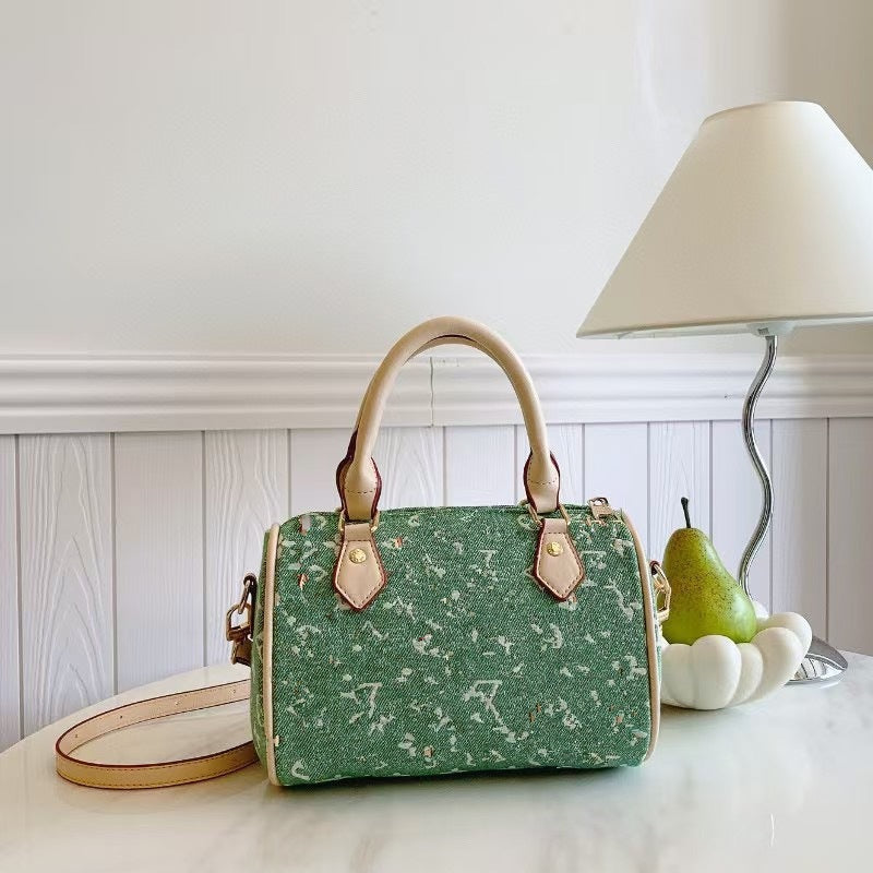 High-quality Donkey's Versatile Vintage Printed Boston Handbags