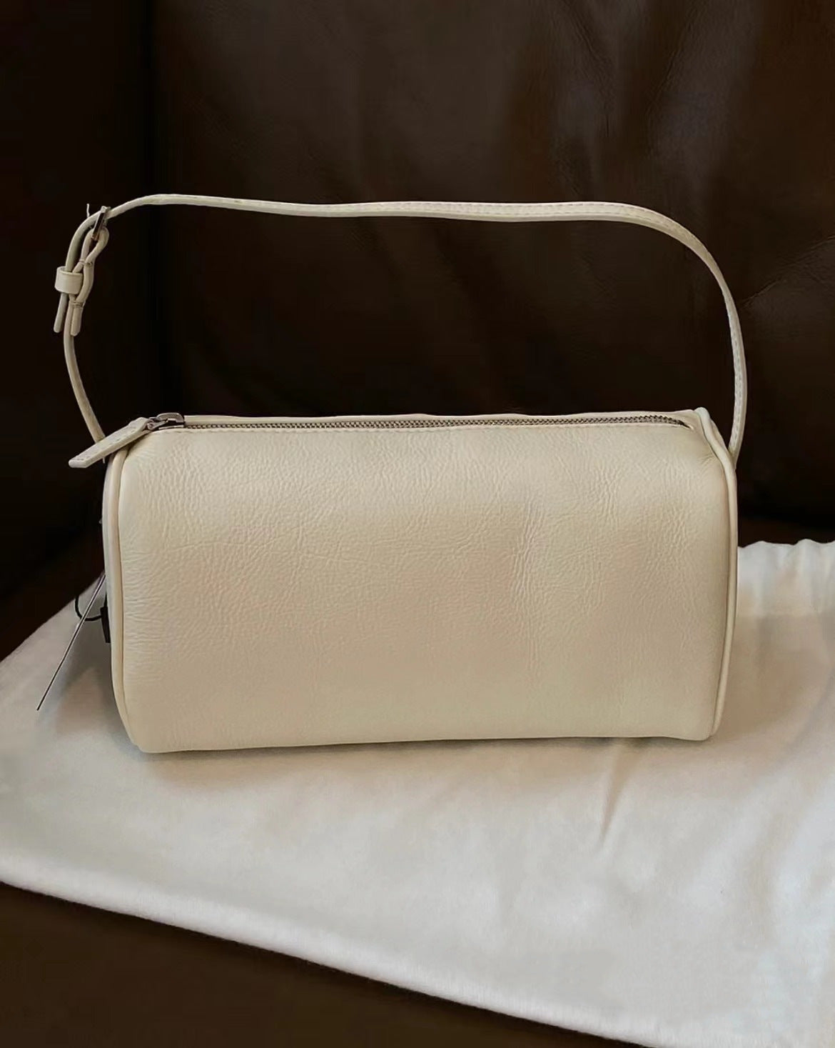 Style Niche Cattle Leather Pen Mini Simple Round Genuine Pencil Women's Shoulder Bag