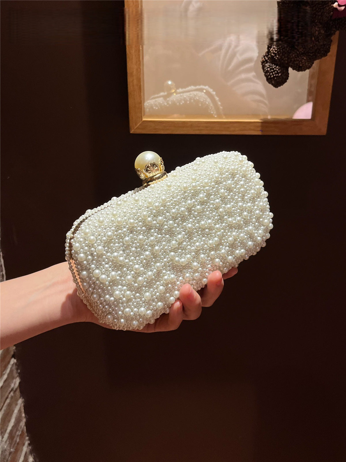 Women's Party Banquet Pearl Ball Beads Clutch Beaded Dinner Bag
