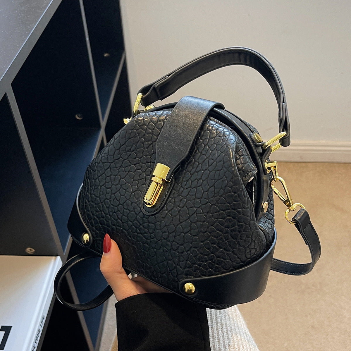 Women's Contrast Color Portable Shell Korean Style High-grade Bags