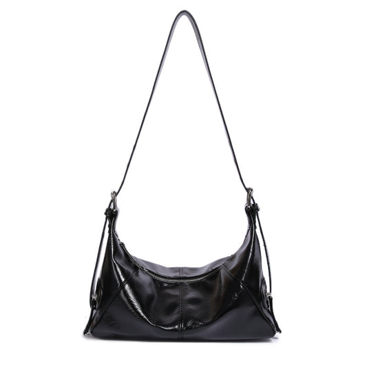 Oil Wax Skin Underarm Crescent Large Capacity High Shoulder Bags