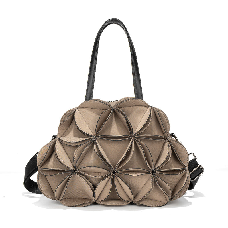 Women's Design Flower Shape Stitching Floral Three-dimensional Women's Shoulder Bag