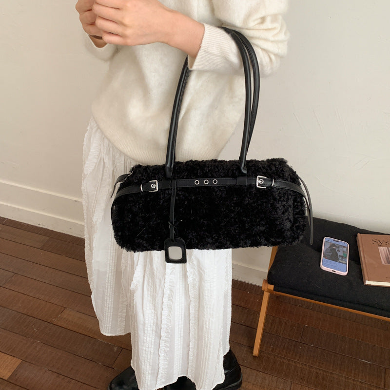 Women's Niche Mori Cute Fashion Plush Large Handbags