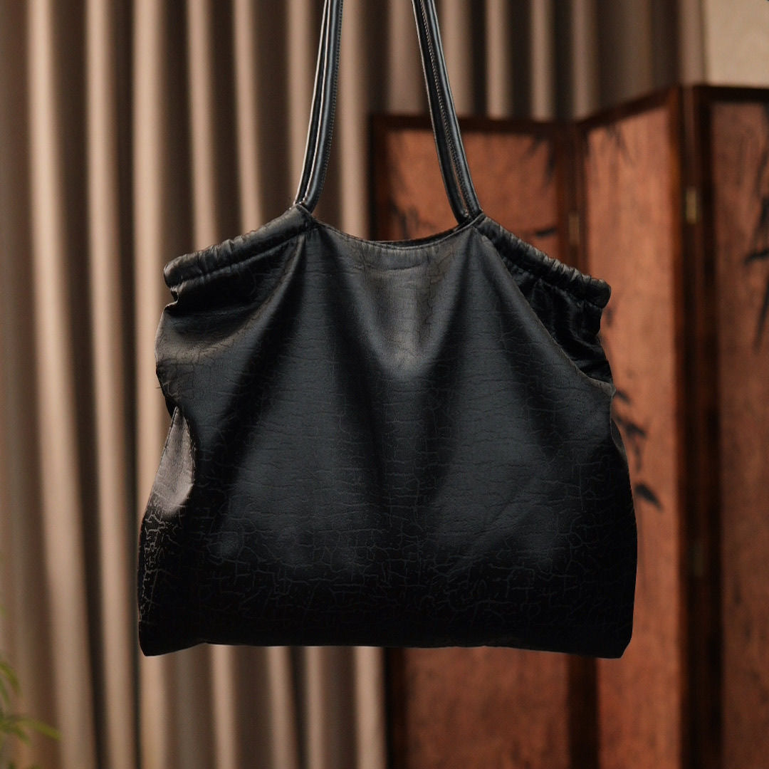 Women's Yarn Silk Turtle Crack Embroidered Chinese Style National Versatile Large Women's Handbag