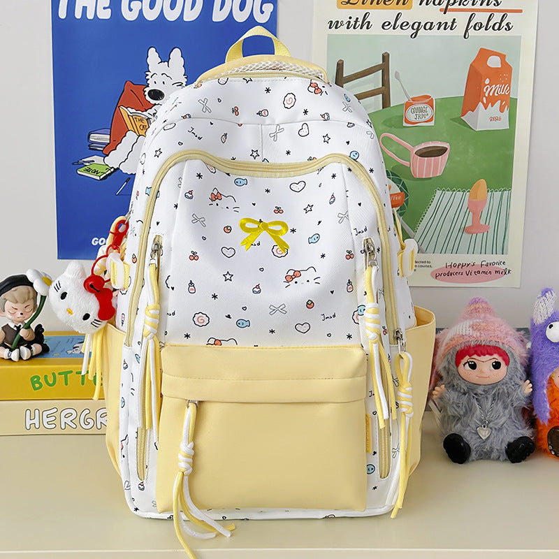 Cute Wild Korean Style Large Capacity Good-looking Bow Leisure Backpack