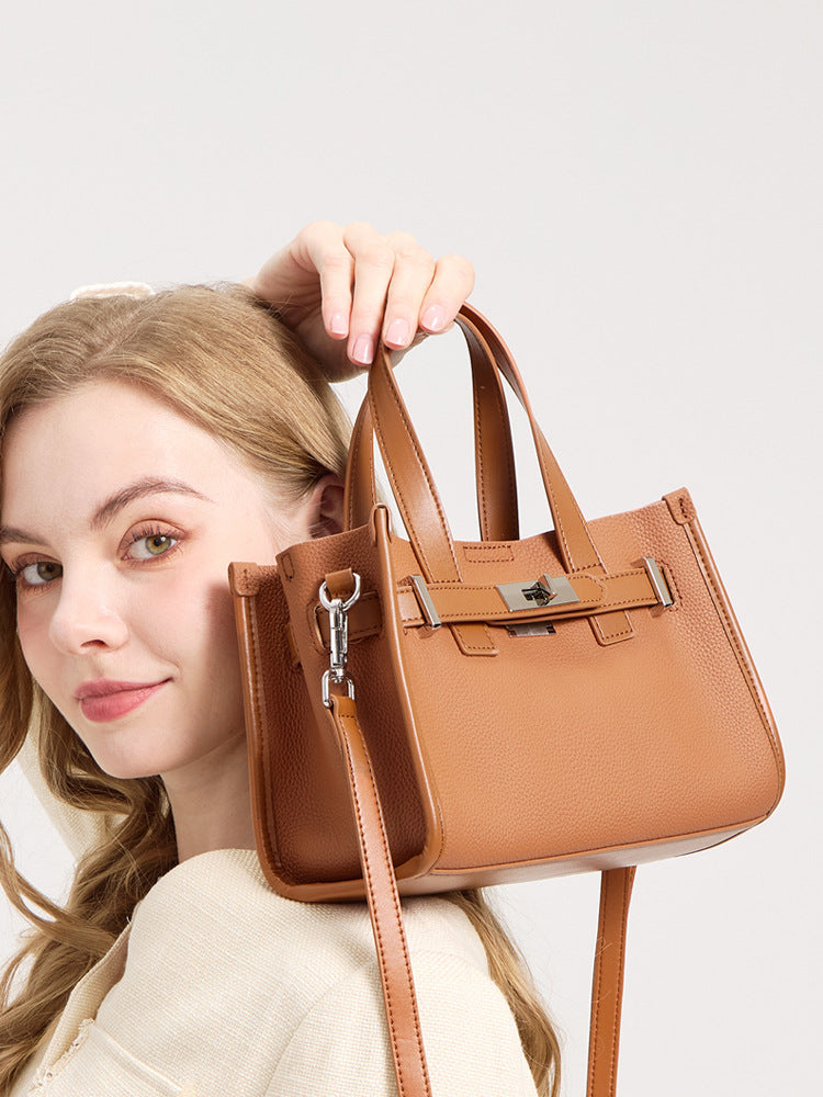 Top Layer Cowhide Design High Sense Genuine Leather Women's Messenger Bag