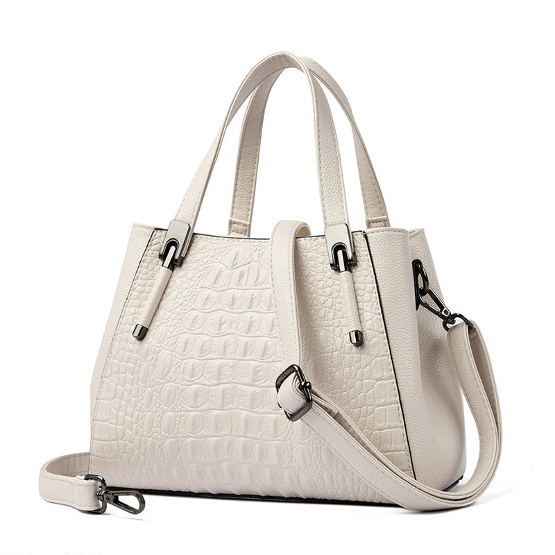 Women's Crocodile Pattern High-grade Large Capacity Commuter Handbags