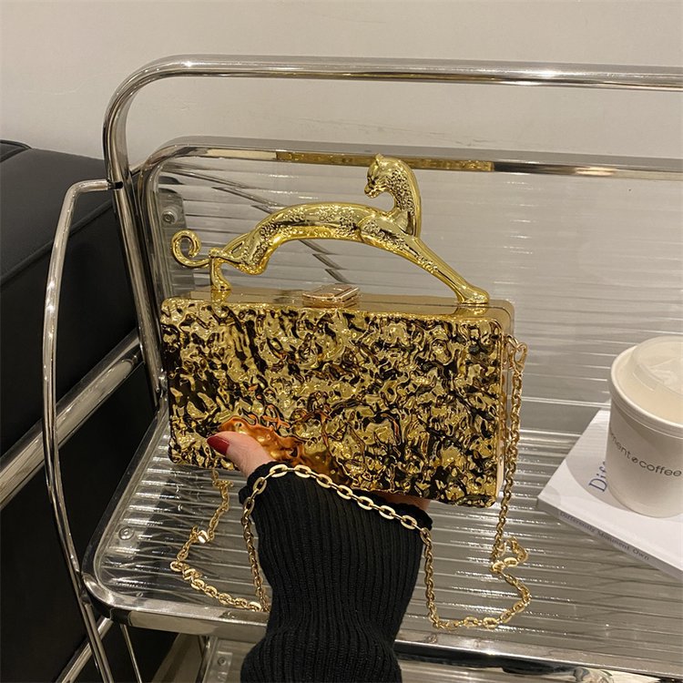 Women's Acrylic Fashion Ice Crack Personality Tide Dinner Bag