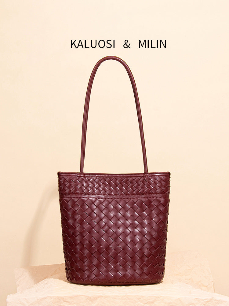 Female Niche Woven High Sense Fortune Commuting Tote Bag