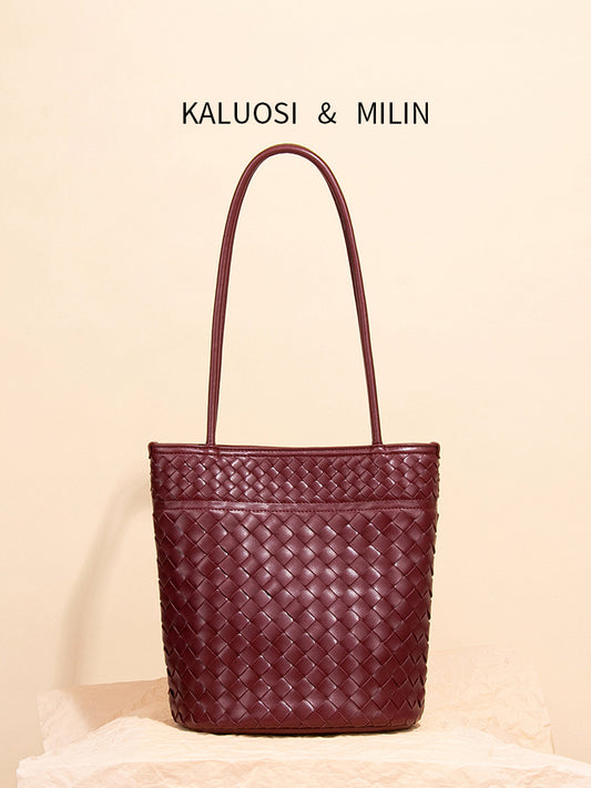 Female Niche Woven High Sense Fortune Commuting Tote Bag