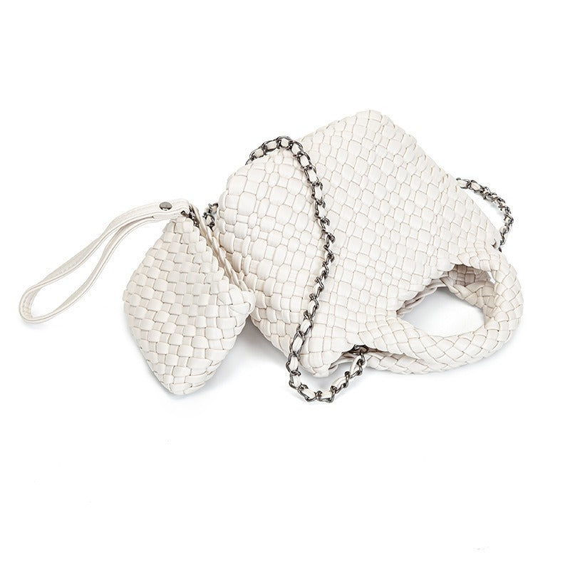 Hand-woven Leather Fashion Vegetable Basket Son Mother Women's Messenger Bag