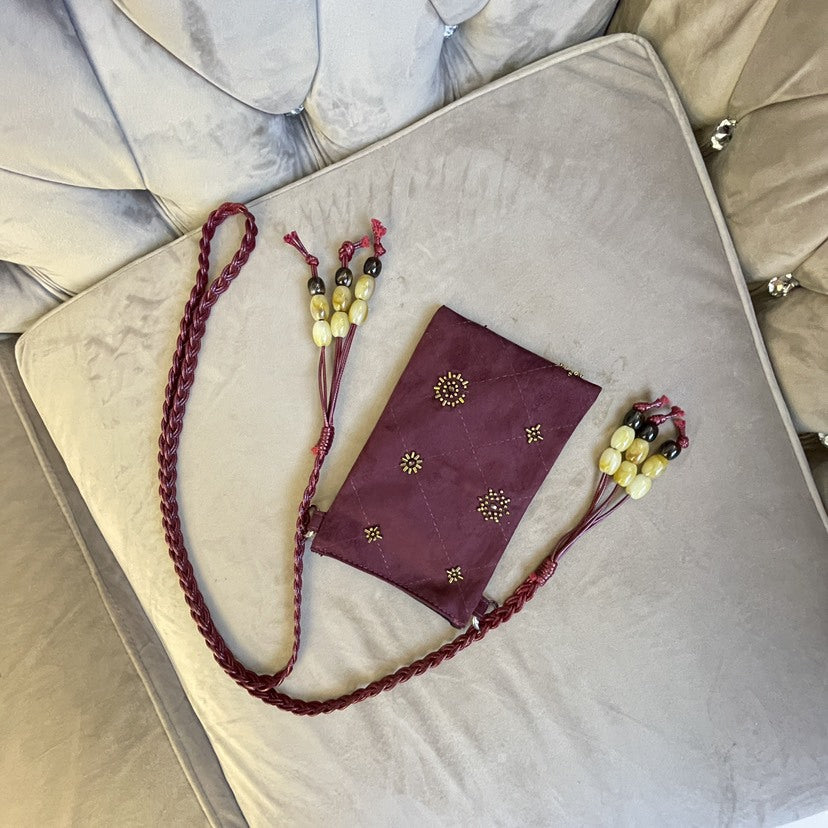 Beaded Embroidery Vintage Suede Chinese Fashion Women's Shoulder Bag