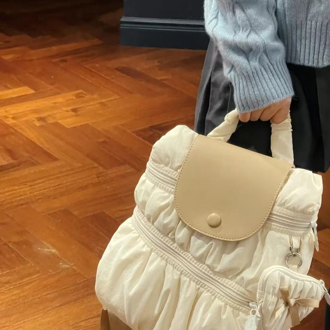 Button Cloud Female College Style Campus Commuter Women's Shoulder Bag