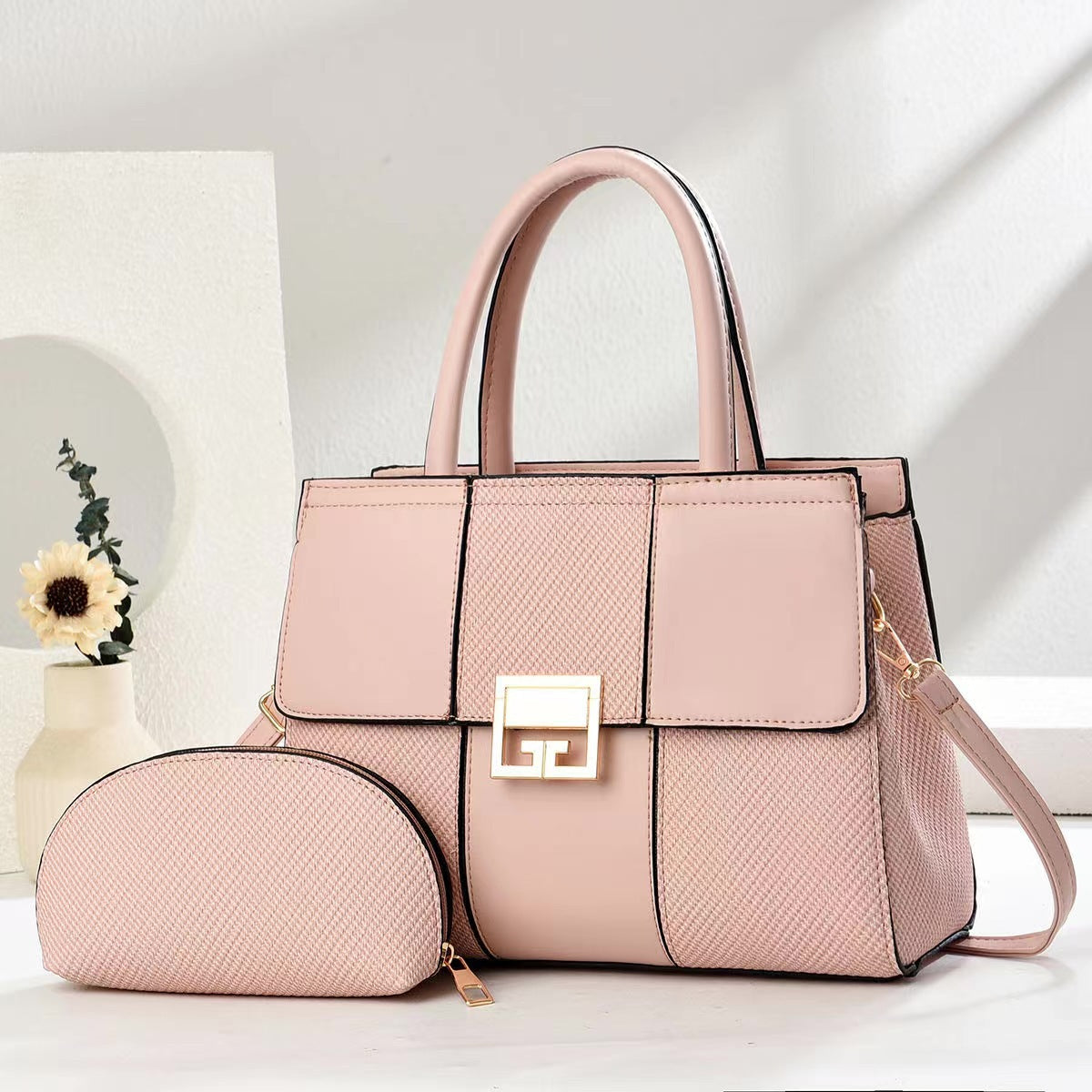 Women's Stitching Large Capacity Versatile Commuter Two-piece Handbags