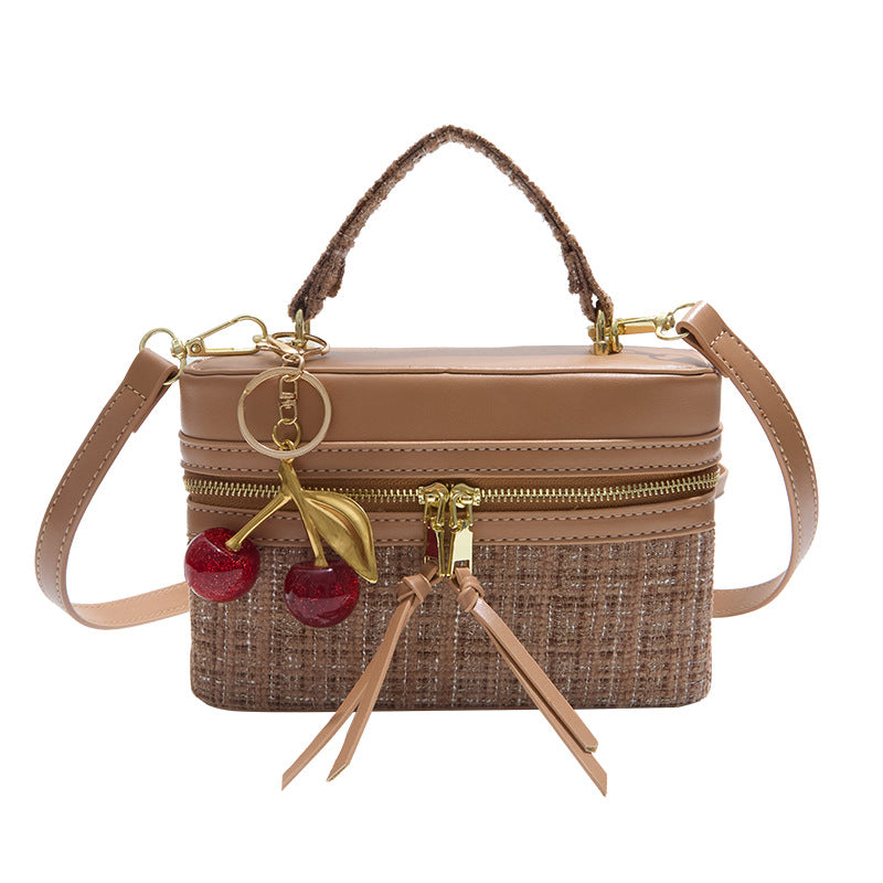 Women's Classic Style Box Fashion Tweed Knitted With Small Square Bags