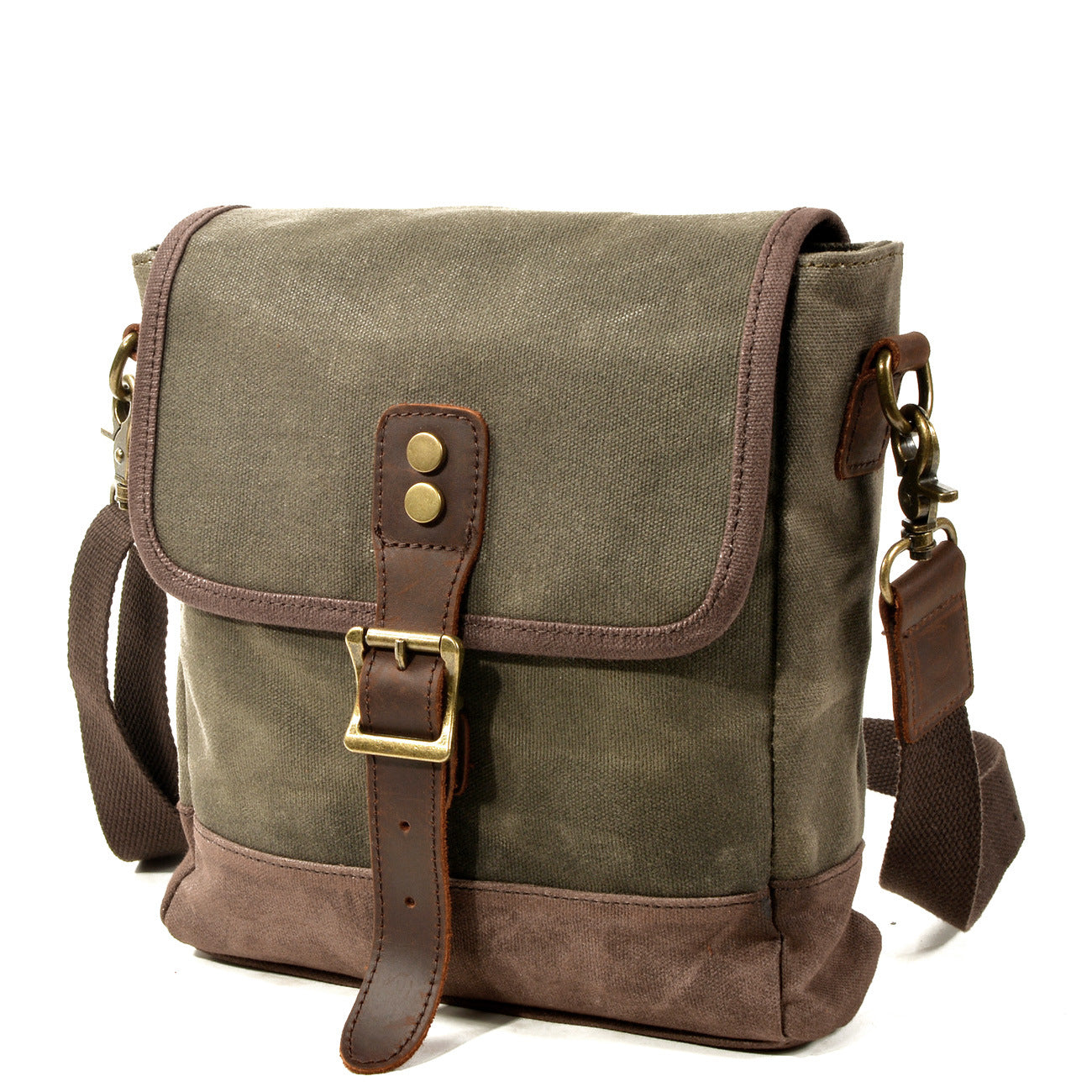 Men's Style Oil Wax Canvas Stitching Leisure Men's Briefcase
