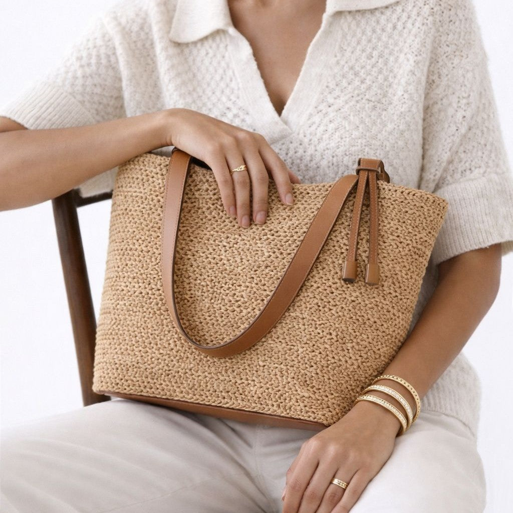 Large Capacity Straw Female Lady Woven Summer Women's Shoulder Bag