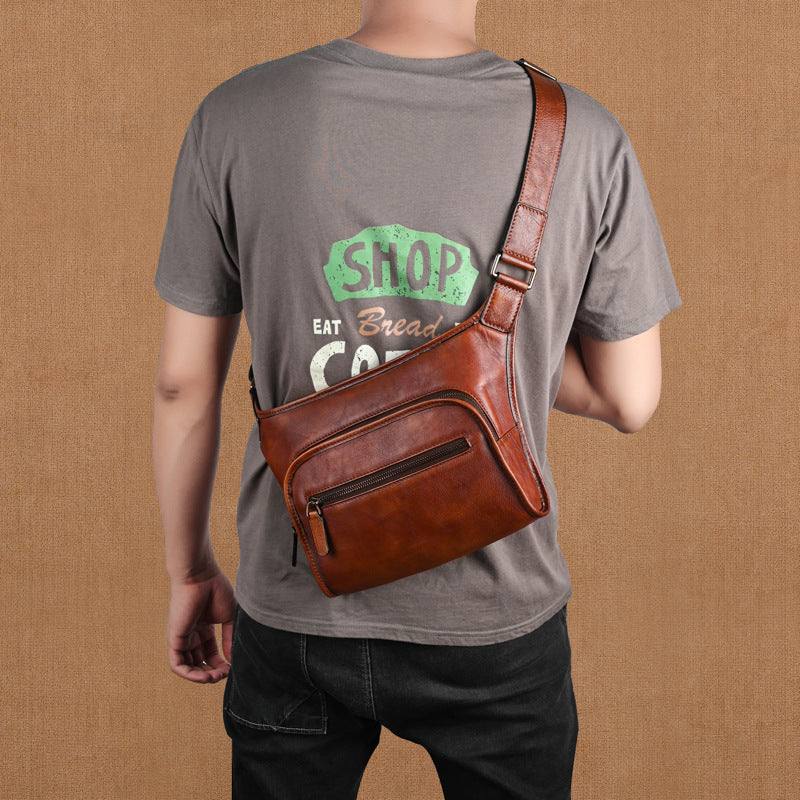 Men's Cattle Leather Genuine Storage Cowhide Vintage Men's Shoulder Bag