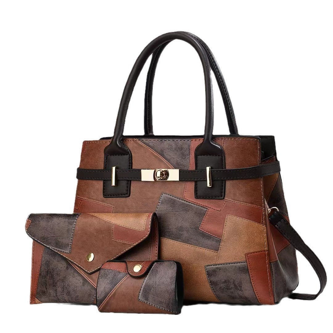 Women's Commuter Portable Large Capacity Trendy Fashion Three-piece Bags