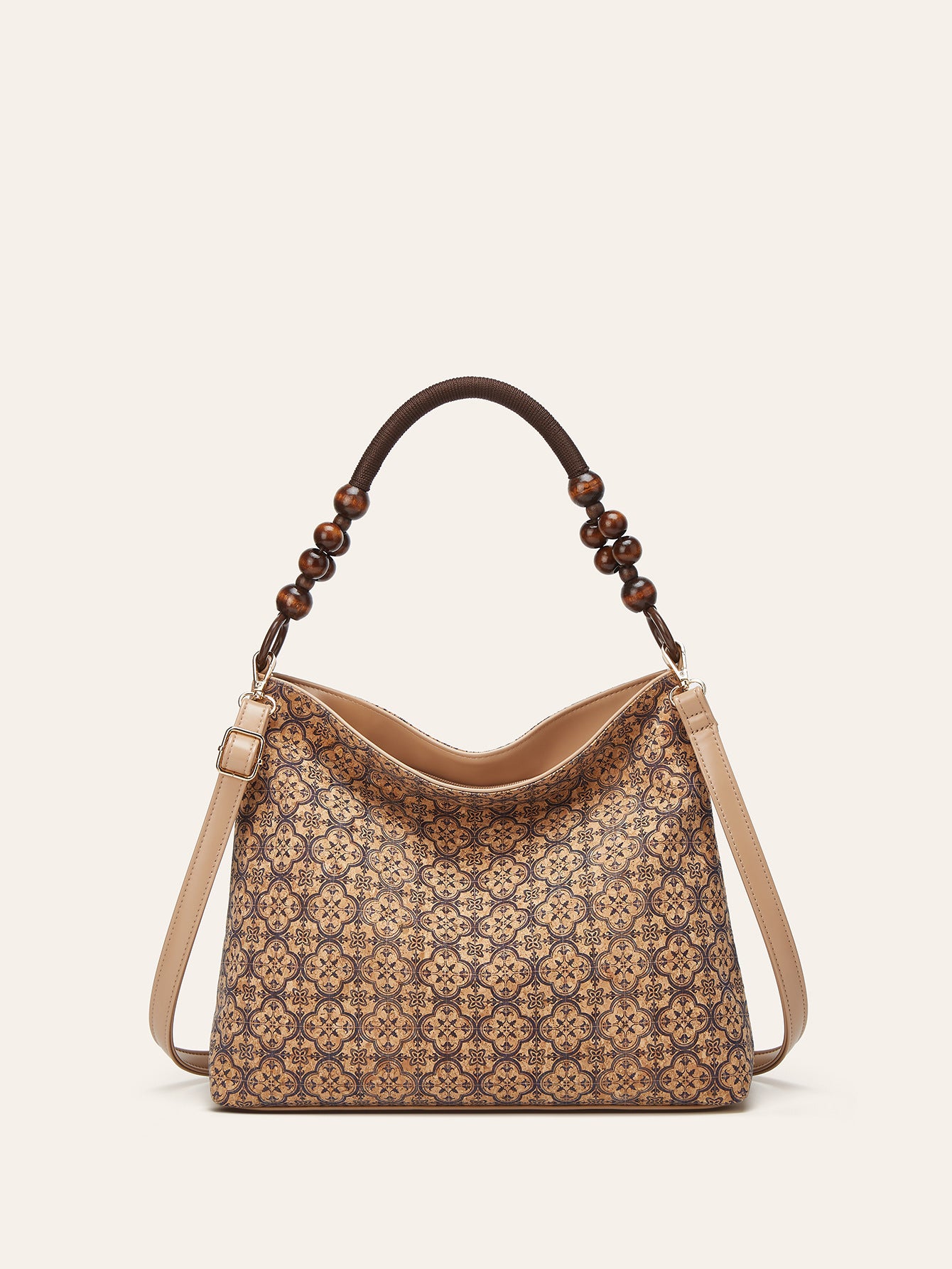 Women's Retro Ethnic Style Cork Tree Leather Tote Bag