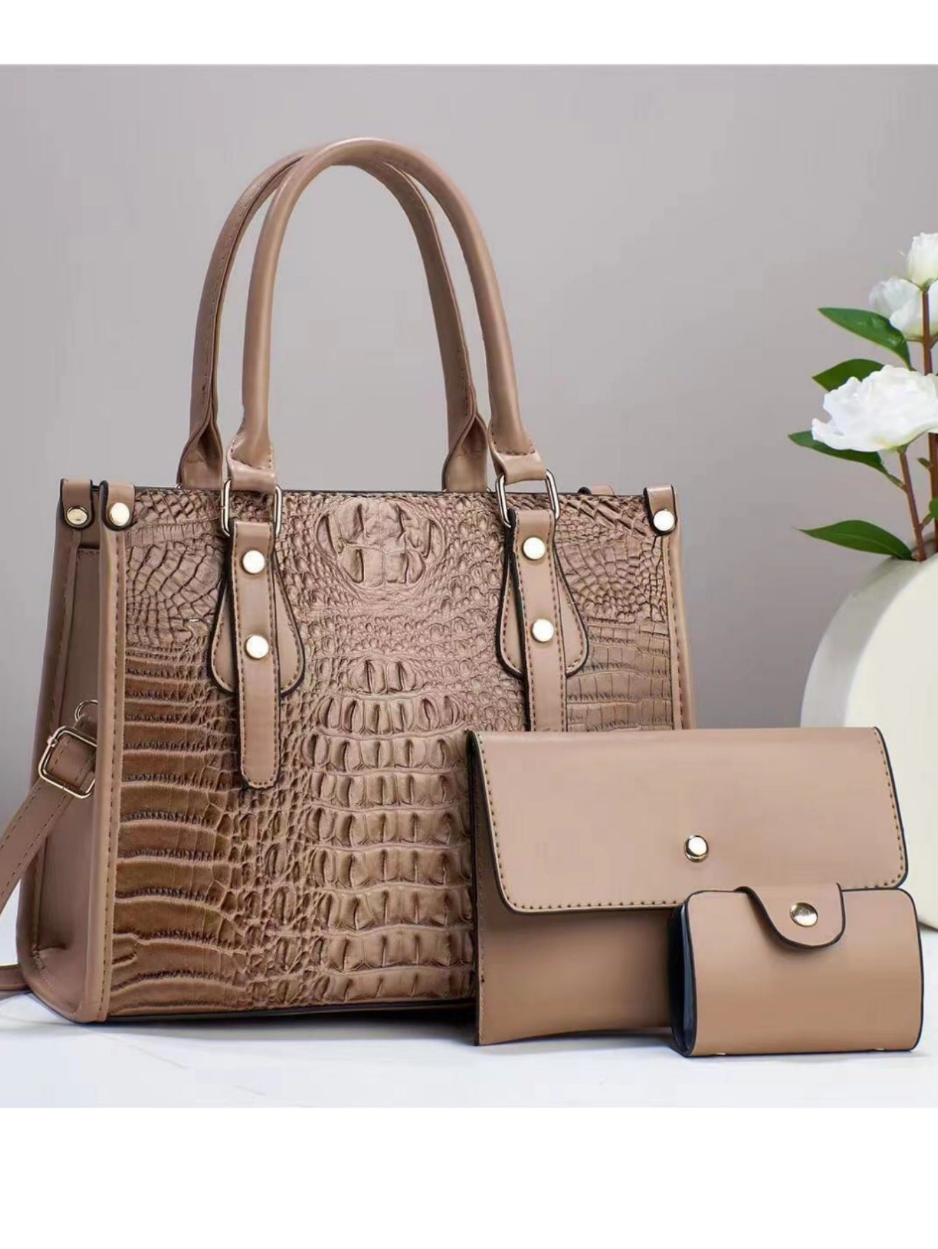 Women's Crocodile Pattern Embossed Large Capacity Mom Trendy Fashion One Women's Handbag
