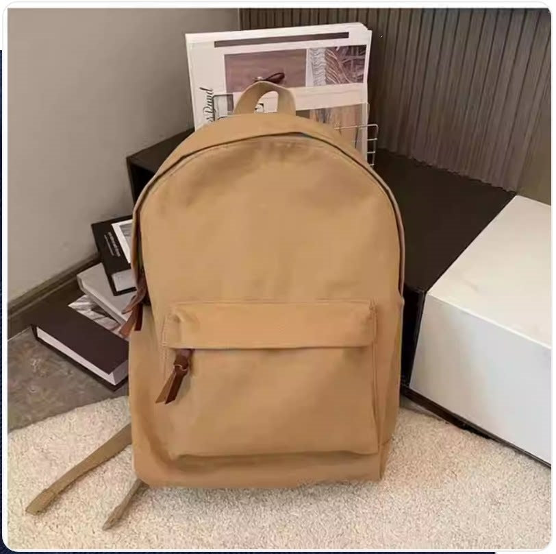 Men's Style Simple Retro Canvas Khaki Average Size Navy Leisure Backpack