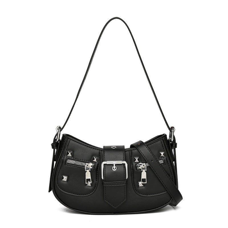 Slouchy Women's Fashion Motorcycle Retro Trendy Women's Shoulder Bag