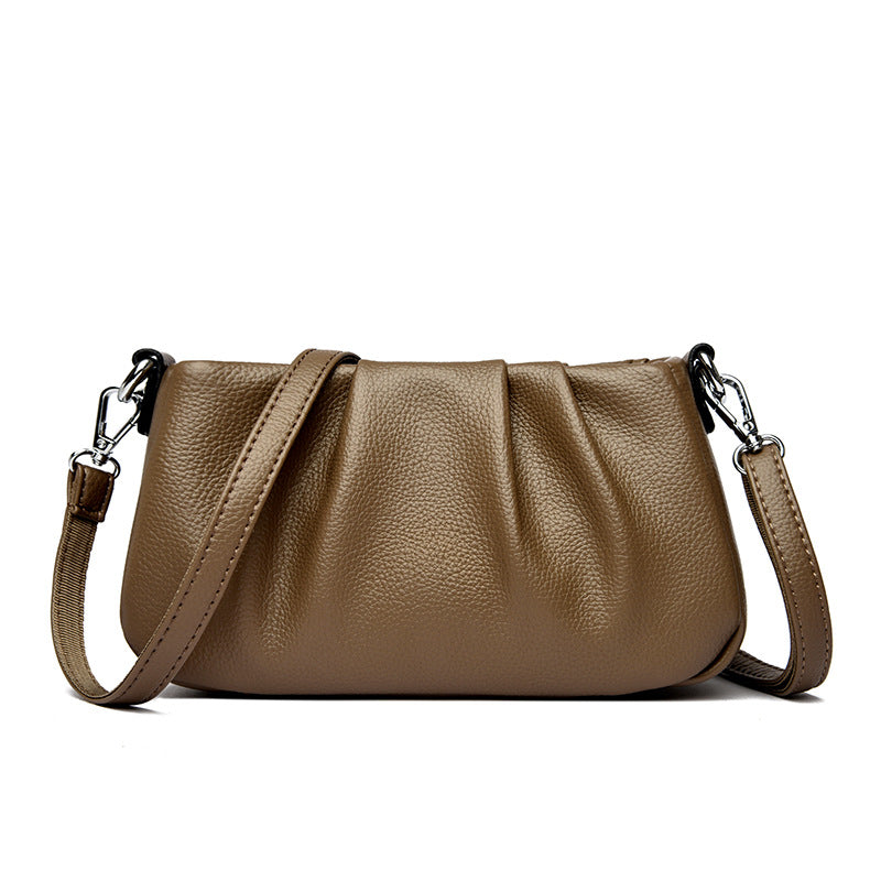 Women's Pleated Cloud Popular Western Style Underarm Small Square Bags