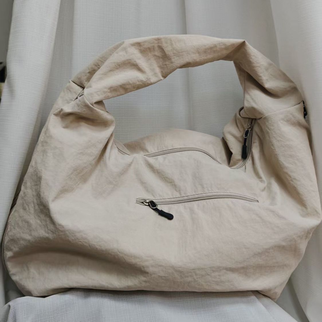 Women's Trendy Daily Commuting Pure Color Large Capacity Underarm Tote Bags