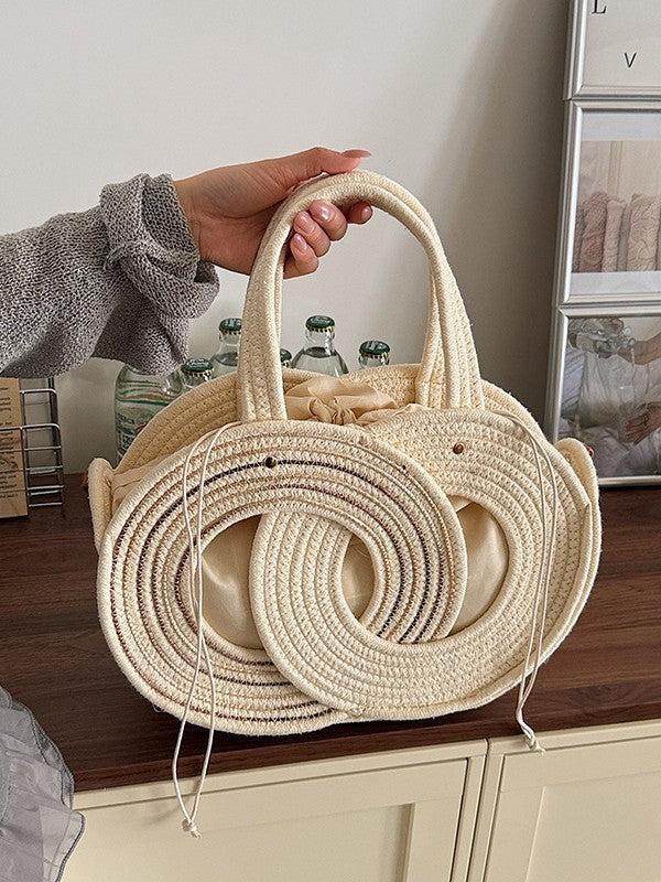 Women's Seaside Vacation Style Single Large Capacity Contrast Color Bags