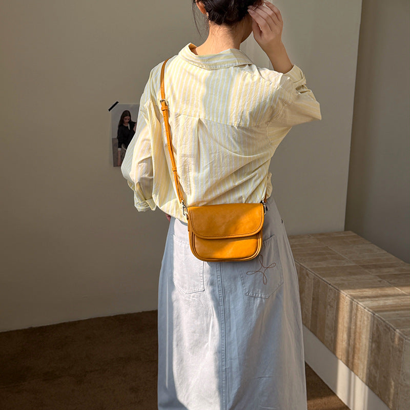 First Layer Vegetable Tanning Leather Saddle Style Retro Female Bags