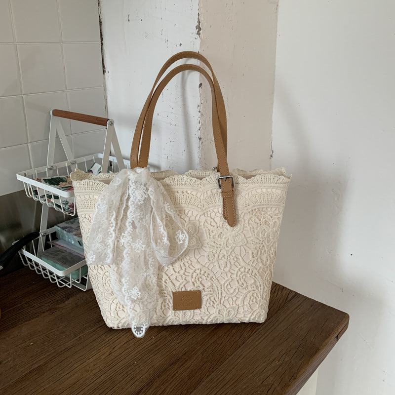 Women's Lace Large Capacity Versatile Commuter Mori Women's Shoulder Bag
