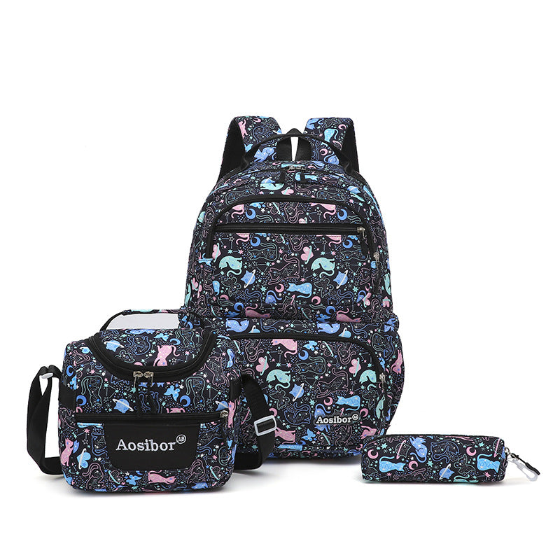 Color Three-in-one Large Capacity Thermal Insulated Lunch College Student Schoolbag
